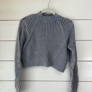 Pacsun Women's Ribbed Knit Sweater - Blue/Gray